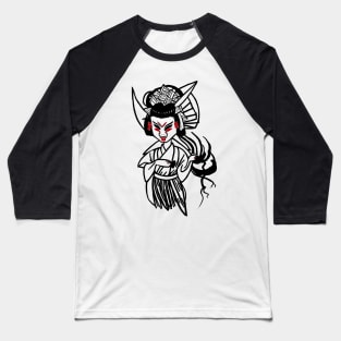 Oni geisha ink drawing - japanese demon geisha Baseball T-Shirt